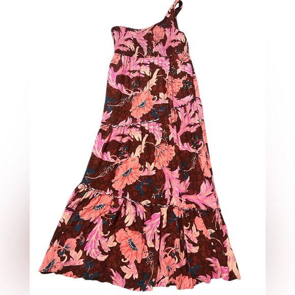 Soma Wknd soft jersey one should floral smocked tiered maxi dress built in bra - Picture 5 of 16